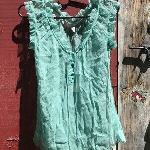 NWT Diane Von Furstenberg Crinkled Silk Blouse